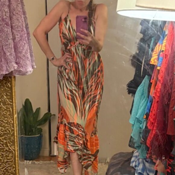 Ramy Brook Silk Palm Leaf Print Dress, Sz 8, $495 - Picture 10 of 11